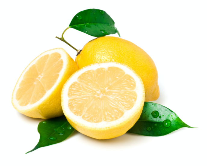 Whole and sliced lemons