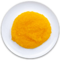 Plate of orange puree